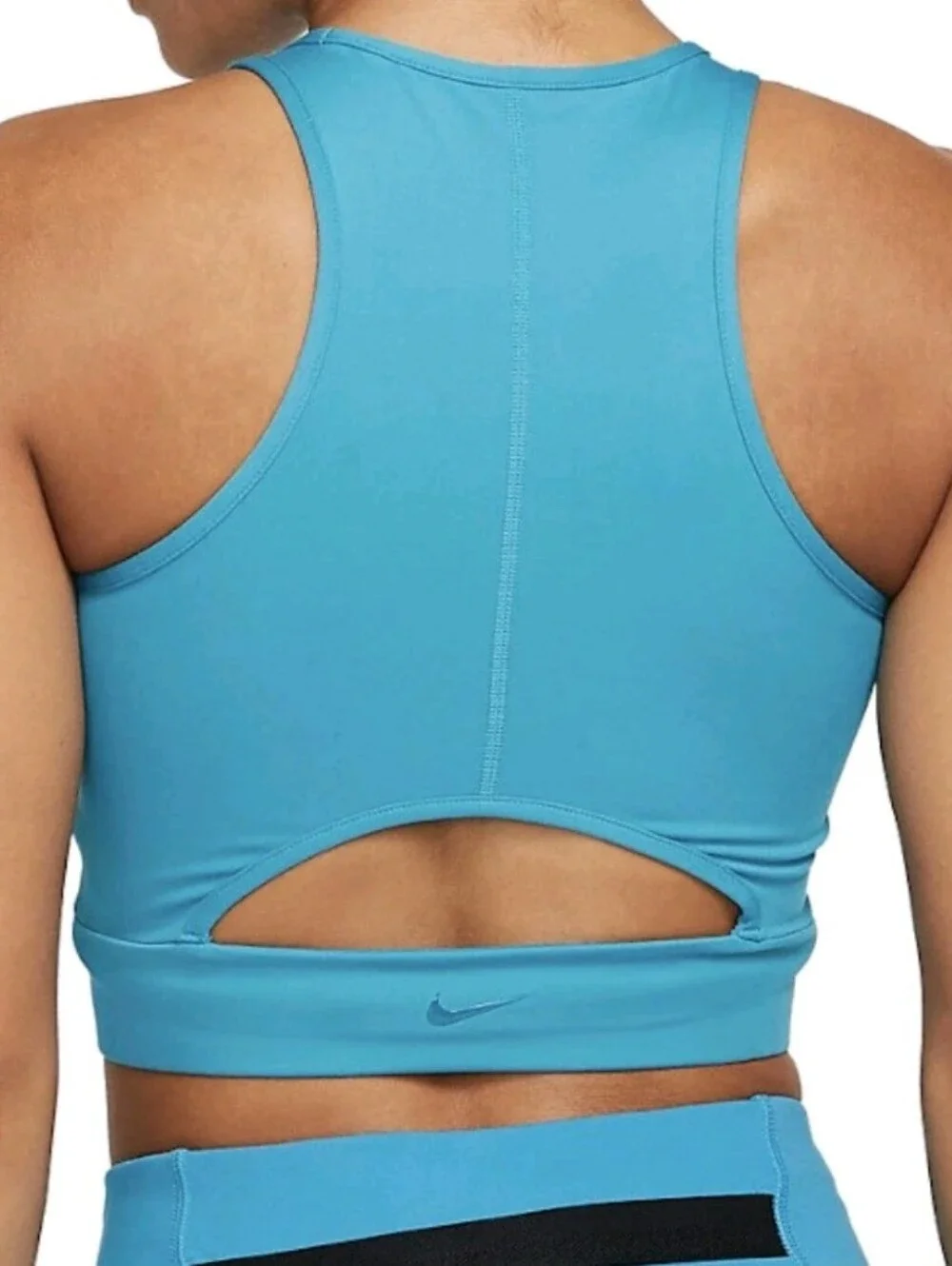 Nike Dri-FIT Buckle Cropped Training Tank Top Women Blue Size Small Athletic